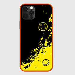 Чехол для iPhone 12 Pro Nirvana смайл, цвет: 3D-красный
