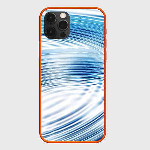 Чехол iPhone 12 Pro Круги на воде Океан Wave / 3D-Красный – фото 1