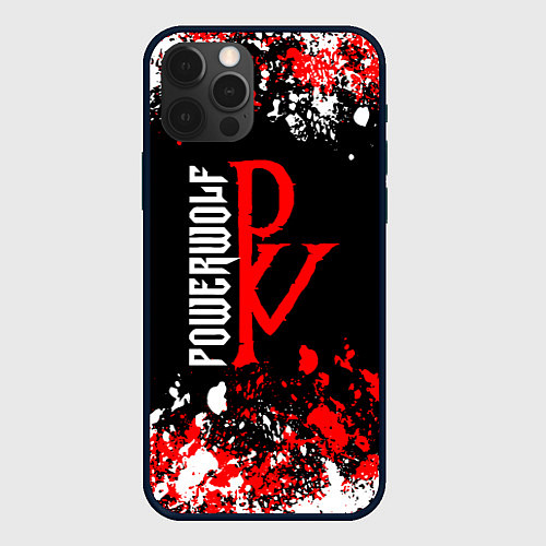 Чехол iPhone 12 Pro Powerwolf брызги красок / 3D-Черный – фото 1