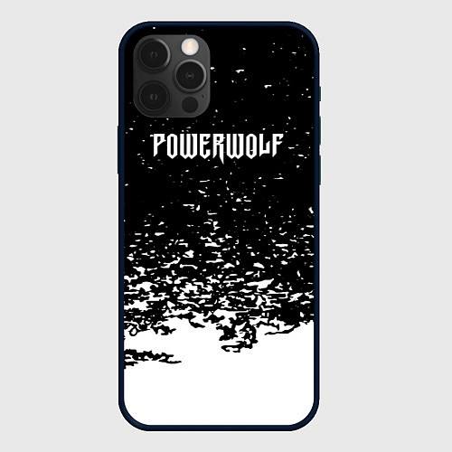 Чехол iPhone 12 Pro Powerwolf: белые брызги / 3D-Черный – фото 1