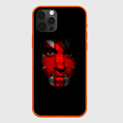 Чехол iPhone 12 Pro Red Hot Chili Peppers солист группы лицо / 3D-Красный – фото 1
