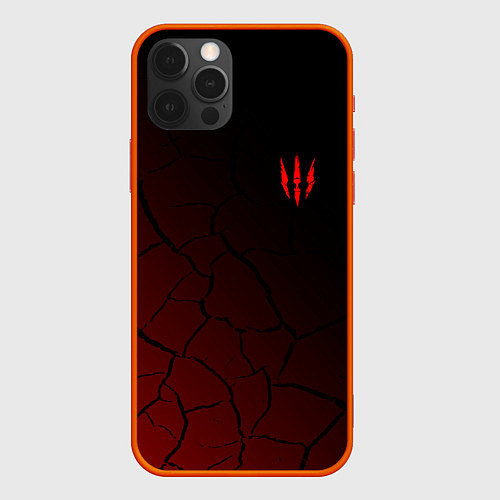 Чехол iPhone 12 Pro THE WITCHER КОГОТЬ ТРЕЩИНЫ / 3D-Красный – фото 1