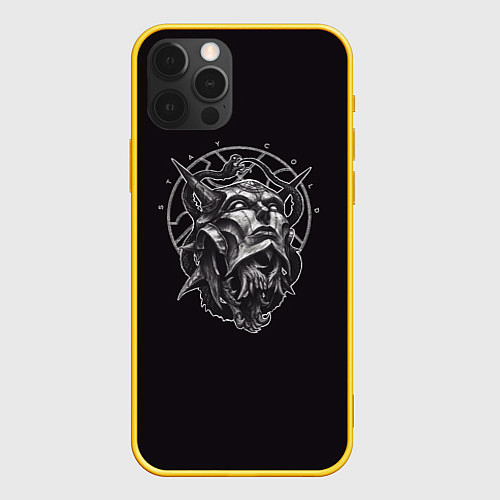 Чехол iPhone 12 Pro Dark mask / 3D-Желтый – фото 1