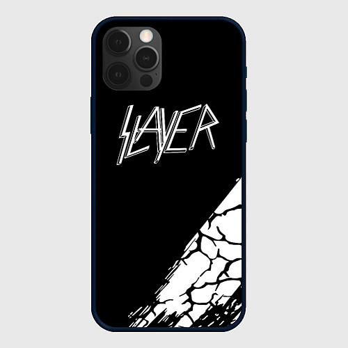 Чехол iPhone 12 Pro Slayer Трещины / 3D-Черный – фото 1