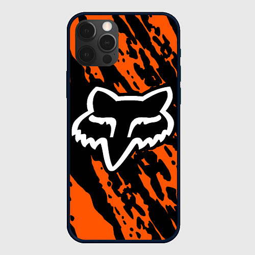 Чехол iPhone 12 Pro FOX MOTOCROSS ORANGE / 3D-Черный – фото 1