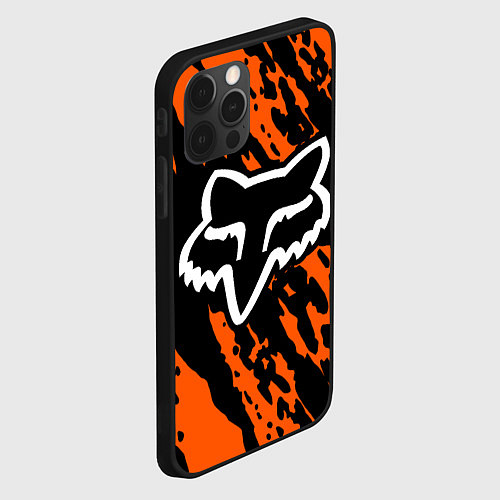 Чехол iPhone 12 Pro FOX MOTOCROSS ORANGE / 3D-Черный – фото 2