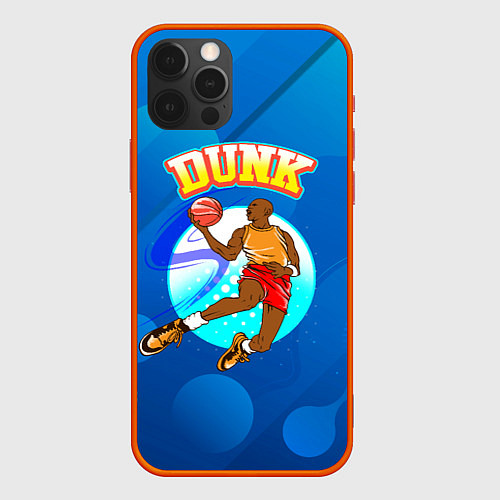 Чехол iPhone 12 Pro Dunk баскетболист / 3D-Красный – фото 1