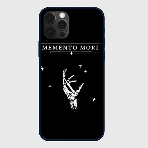 Чехол iPhone 12 Pro Memento Mori Надпись / 3D-Черный – фото 1