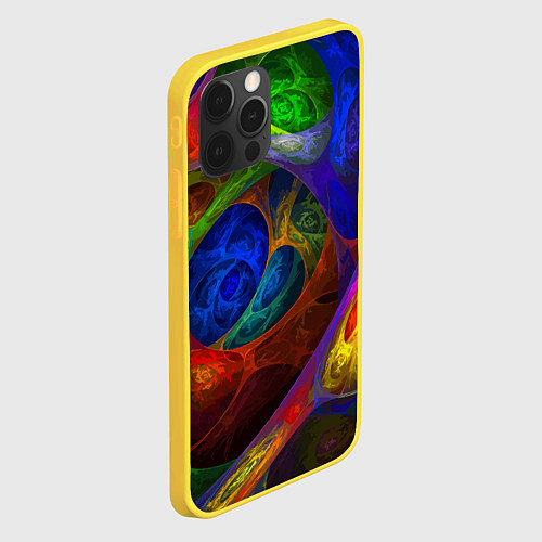 Чехол iPhone 12 Pro Абстрактная мультивселенная паттерн Abstraction / 3D-Желтый – фото 2