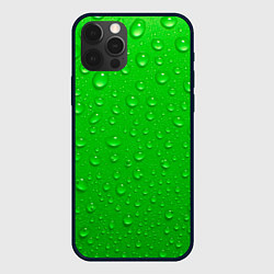 Чехол iPhone 12 Pro Зеленый фон с росой