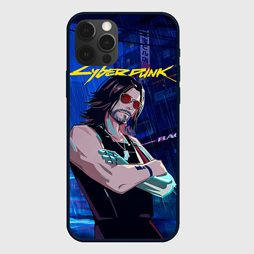 Чехол iPhone 12 Pro Johnny Cyberpunk2077 / 3D-Черный – фото 1