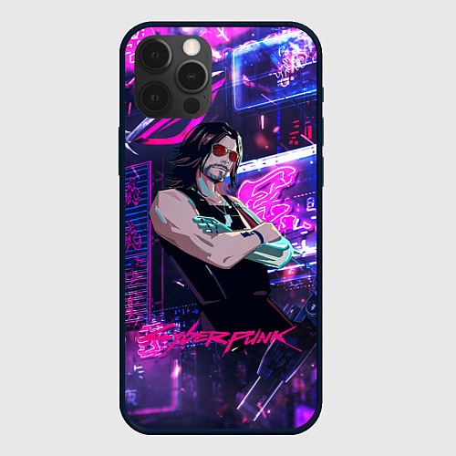 Чехол iPhone 12 Pro Johnny cyberpunk2077 / 3D-Черный – фото 1