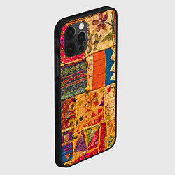 Чехол для iPhone 12 Pro Пэчворк Лоскутное одеяло Patchwork Quilt, цвет: 3D-черный — фото 2