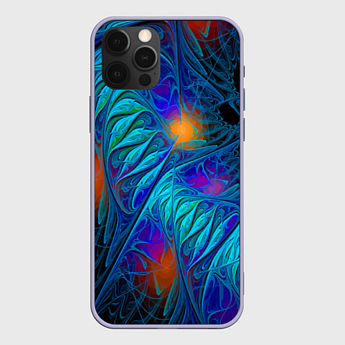 Чехол iPhone 12 Pro Neon pattern Неоновый паттерн / 3D-Светло-сиреневый – фото 1