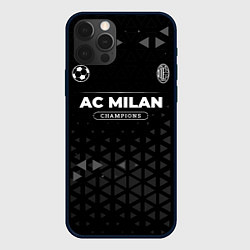 Чехол для iPhone 12 Pro AC Milan Форма Champions, цвет: 3D-черный