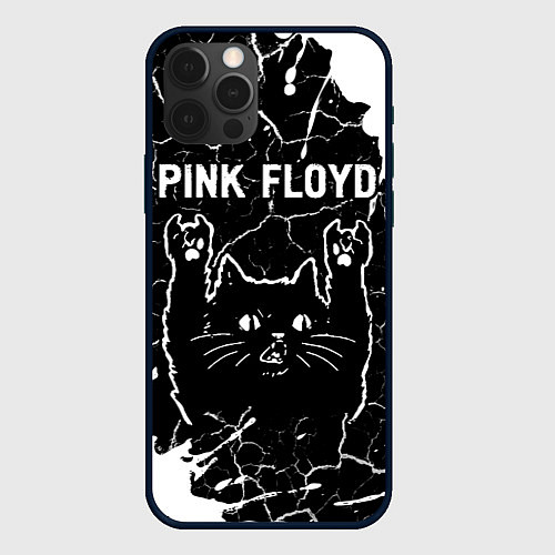 Чехол iPhone 12 Pro Pink Floyd Rock Cat / 3D-Черный – фото 1