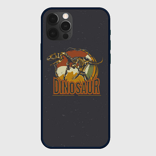 Чехол iPhone 12 Pro Динозавр-древность / 3D-Черный – фото 1
