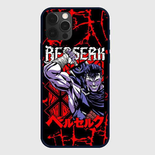 Чехол iPhone 12 Pro БЕРСЕРК BERSERK GUTS / 3D-Черный – фото 1