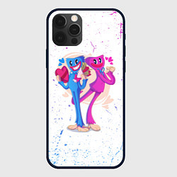 Чехол для iPhone 12 Pro Влюбленные Хагги Вагги и Кисси Мисси, цвет: 3D-черный