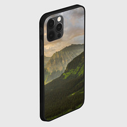 Чехол для iPhone 12 Pro Горы, лес, небо, цвет: 3D-черный — фото 2