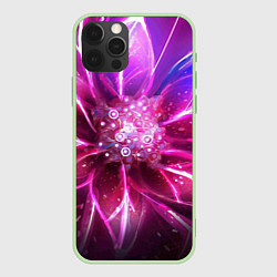 Чехол для iPhone 12 Pro Неоновый Цветок Neon Flower, цвет: 3D-салатовый