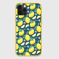 Чехол для iPhone 12 Pro Cute lemon pattern, цвет: 3D-желтый