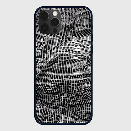 Чехол iPhone 12 Pro Мятая сетчатая ткань Crumpled Mesh Fabric / 3D-Черный – фото 1