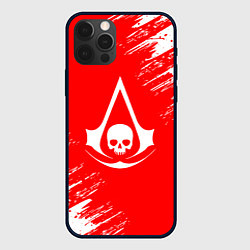 Чехол iPhone 12 Pro Assassins creed череп красные брызги