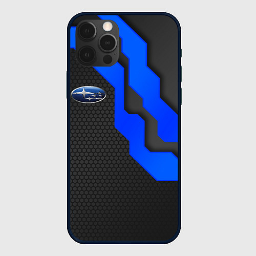Чехол iPhone 12 Pro SUBARU - СУБАРУ ТЕХНОЛОГИЧЕСКАЯ БРОНЯ / 3D-Черный – фото 1