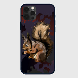 Чехол для iPhone 12 Pro Белка пушистый хвост, цвет: 3D-черный