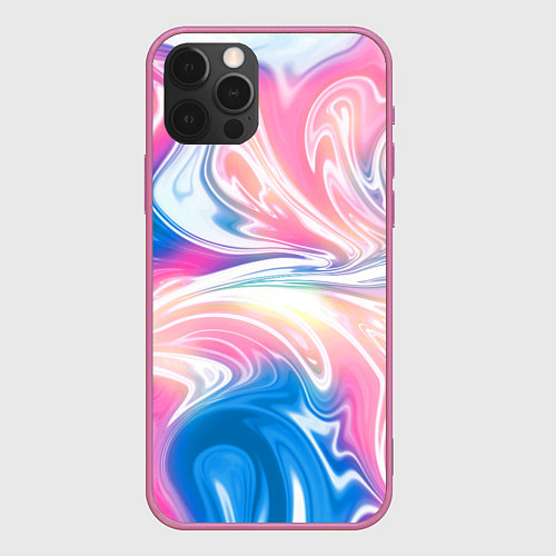 Чехол iPhone 12 Pro Абстрактный цветной паттерн Волны Abstract Color P / 3D-Малиновый – фото 1