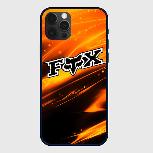 Чехол iPhone 12 Pro FOX RACING - ФОКС СИЯНИЕ / 3D-Черный – фото 1