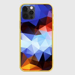 Чехол для iPhone 12 Pro Абстрактный цветной узор из треугольников Abstract, цвет: 3D-желтый