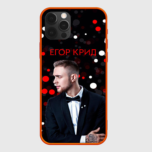 Чехол iPhone 12 Pro Егор крид былые красные кружочки / 3D-Красный – фото 1