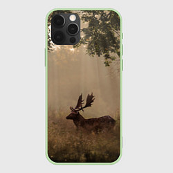 Чехол iPhone 12 Pro Олень в лесу в лучах солнца