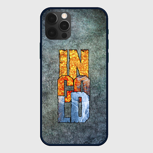 Чехол iPhone 12 Pro IN COLD logo on a gray background / 3D-Черный – фото 1