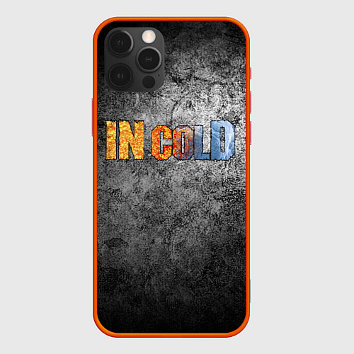 Чехол iPhone 12 Pro IN COLD горизонтальный логотип на темно-сером фоне / 3D-Красный – фото 1