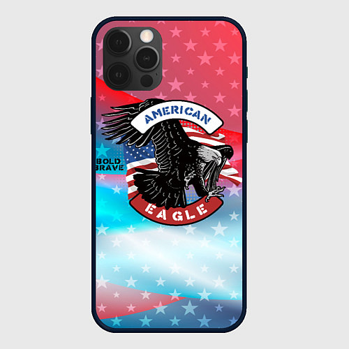 Чехол iPhone 12 Pro Американский орел USA / 3D-Черный – фото 1