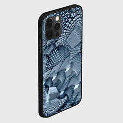 Чехол для iPhone 12 Pro GEOMETRIC FRACTAL CUBES, цвет: 3D-черный — фото 2