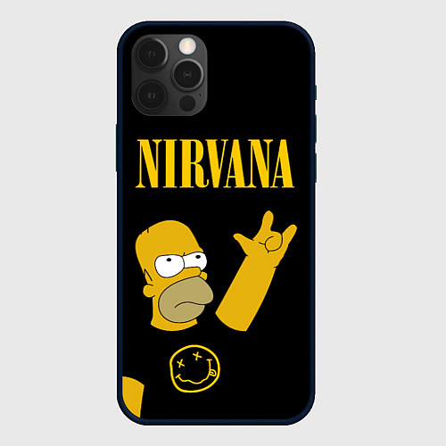 Чехол iPhone 12 Pro NIRVANA ГОМЕР СИМПСОН, SIMPSONS / 3D-Черный – фото 1