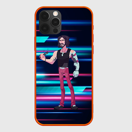 Чехол iPhone 12 Pro Johnny Джонни Cyberpunk / 3D-Красный – фото 1