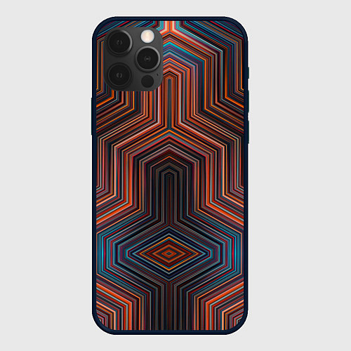 Чехол iPhone 12 Pro Симметрия в геометрии цвета / 3D-Черный – фото 1