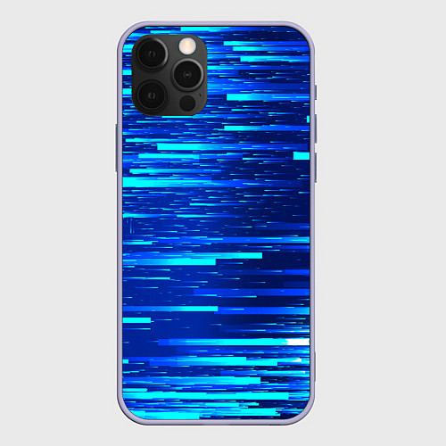 Чехол iPhone 12 Pro BLUE STRIPES / 3D-Светло-сиреневый – фото 1