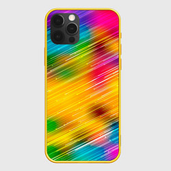 Чехол для iPhone 12 Pro RAINBOW POLYCHROME, цвет: 3D-желтый