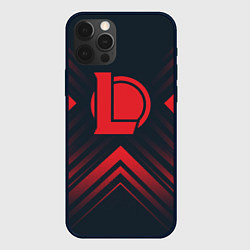 Чехол для iPhone 12 Pro Красный Символ League of Legends на темном фоне со, цвет: 3D-черный