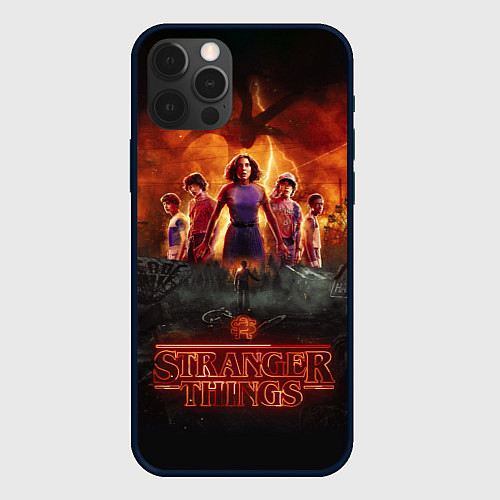 Чехол iPhone 12 Pro ОЧЕНЬ СТРАННЫЕ ДЕЛА STRANGER THINGS / 3D-Черный – фото 1