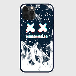 Чехол iPhone 12 Pro Marshmello белый огонь