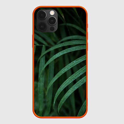 Чехол iPhone 12 Pro Камуфляж-тропики / 3D-Красный – фото 1