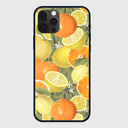 Чехол для iPhone 12 Pro Апельсины и Лимоны, цвет: 3D-черный