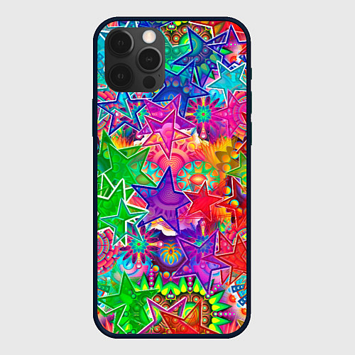 Чехол iPhone 12 Pro COLOR STARFALL / 3D-Черный – фото 1